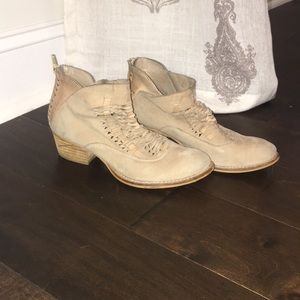 Swede leather tan booties